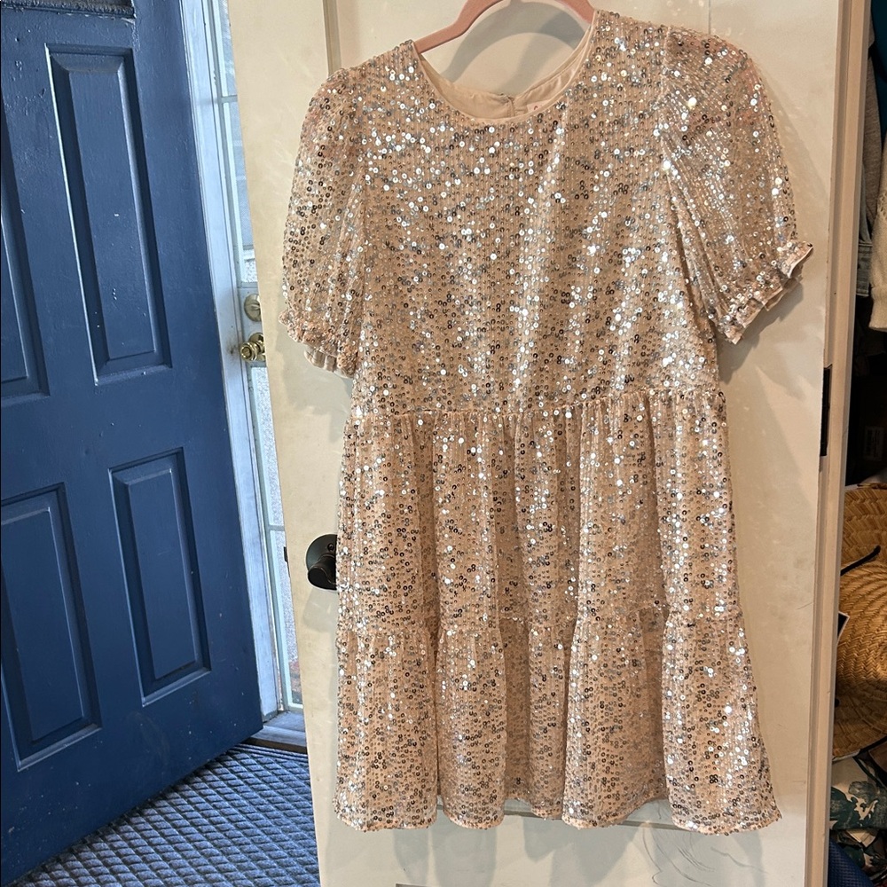 Cat & Jack Sparkling Sequin Dress - White
